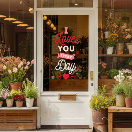 Αυτοκoλλητο Βιτρίνας I LOVE YOU EVERY DAY - Αγίου Βαλεντίνου Sticky 1