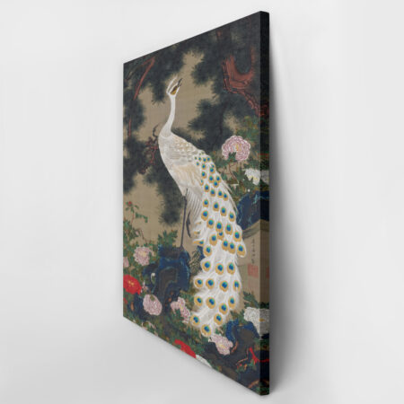 Πινακας σε καμβά JAKUCHU ITO - A PEACOCK PINE AND PEONY - Jakuchu Ito Sticky 3