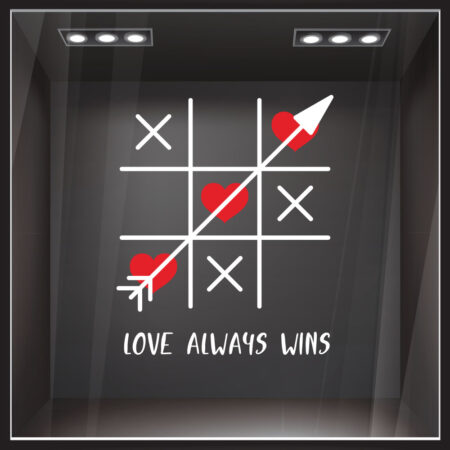 Αυτοκoλλητο Βιτρίνας LOVE ALWAYS WINS - Αγίου Βαλεντίνου