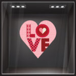 Αυτοκoλλητο Βιτρίνας LOVE HEART SHAPE