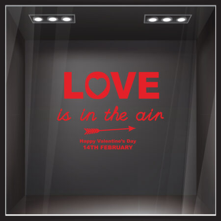 Αυτοκoλλητο Βιτρίνας LOVE IN THE AIR ARROW - Αγίου Βαλεντίνου