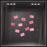 Αυτοκoλλητο Βιτρίνας LOVE LETTERS AND HEARTS