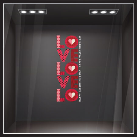 Αυτοκoλλητο Βιτρίνας LOVE PATTERN - Αγίου Βαλεντίνου