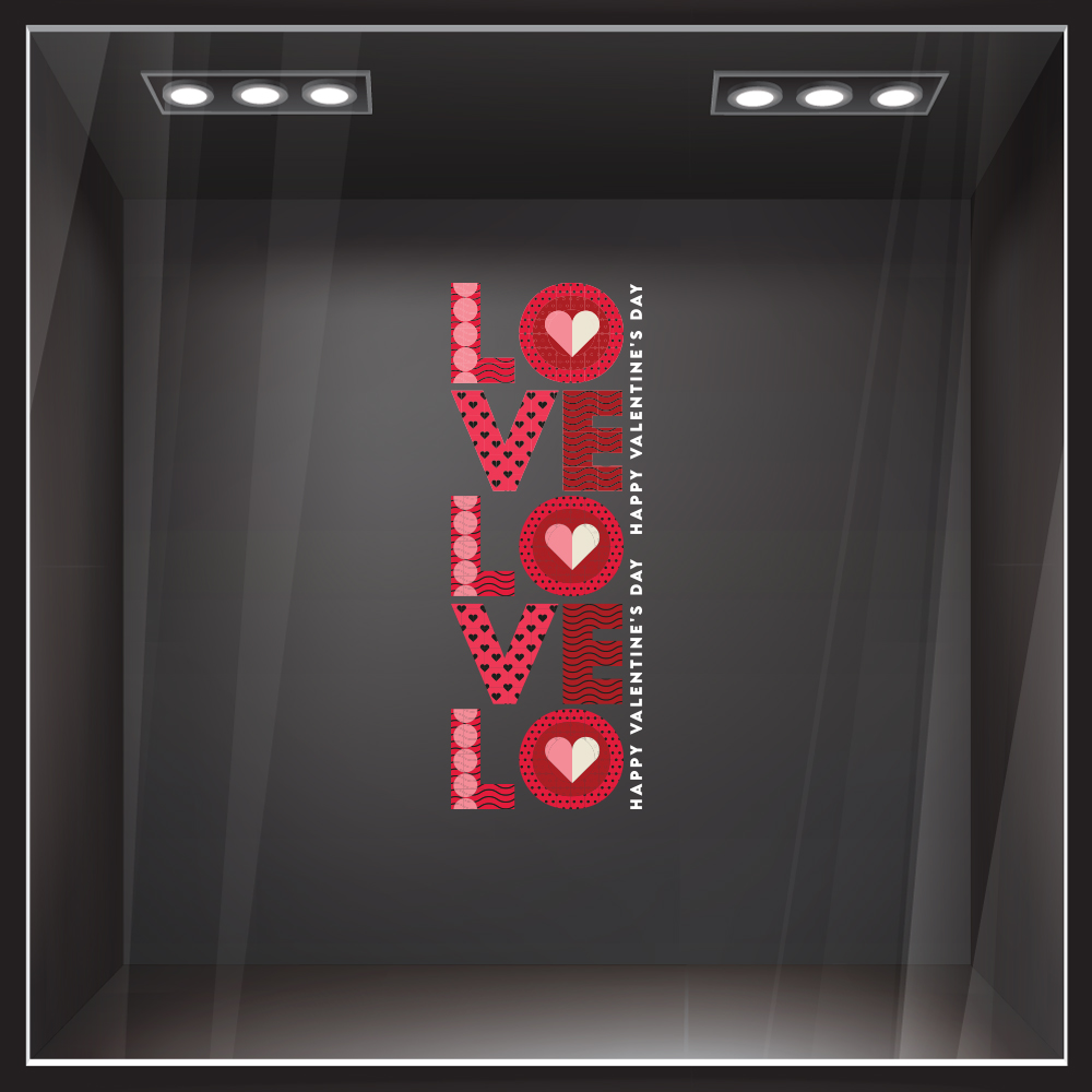 Αυτοκoλλητο Βιτρίνας LOVE PATTERN
