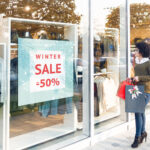 Αυτοκoλλητο Εκπτωσεων WINTER SALE CYAN AND RED