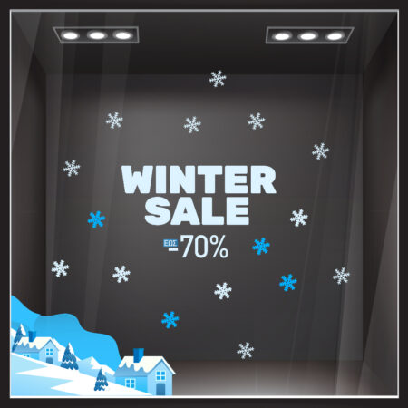 Αυτοκoλλητο Εκπτωσεων WINTER SALE FOREST - Αυτοκόλλητα εκπτώσεων