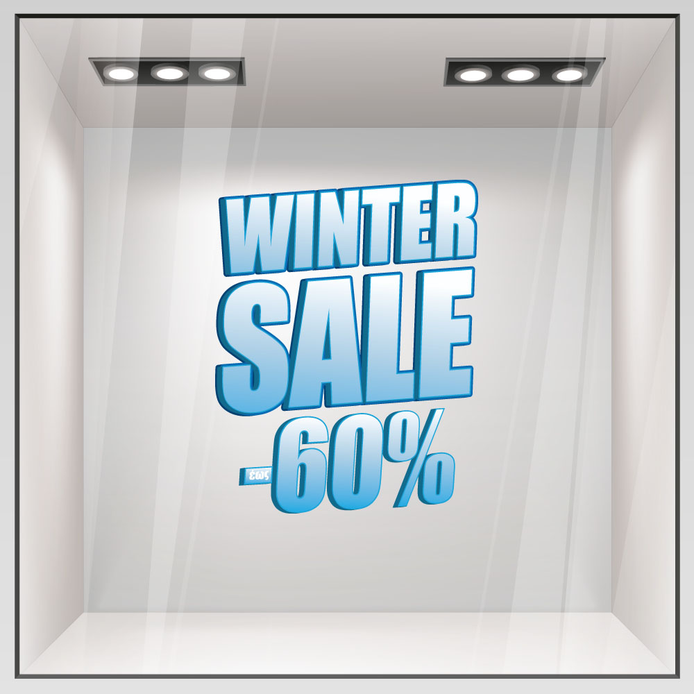 Αυτοκoλλητο Εκπτωσεων WINTER SALE FROZEN TEXT