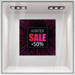 Αυτοκoλλητο Εκπτωσεων WINTER SALE RED BLACK MAGENDA