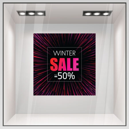Αυτοκoλλητο Εκπτωσεων WINTER SALE RED BLACK MAGENDA - Αυτοκόλλητα εκπτώσεων
