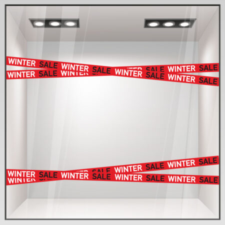 Αυτοκολλητο Εκπτωσεων WINTER SALE RIBBON - Αυτοκόλλητα εκπτώσεων Sticky 2