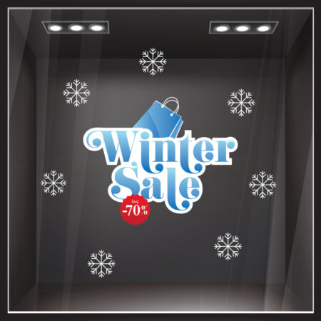 Αυτοκoλλητο Εκπτωσεων WINTER SALE SHOPPING - Αυτοκόλλητα εκπτώσεων