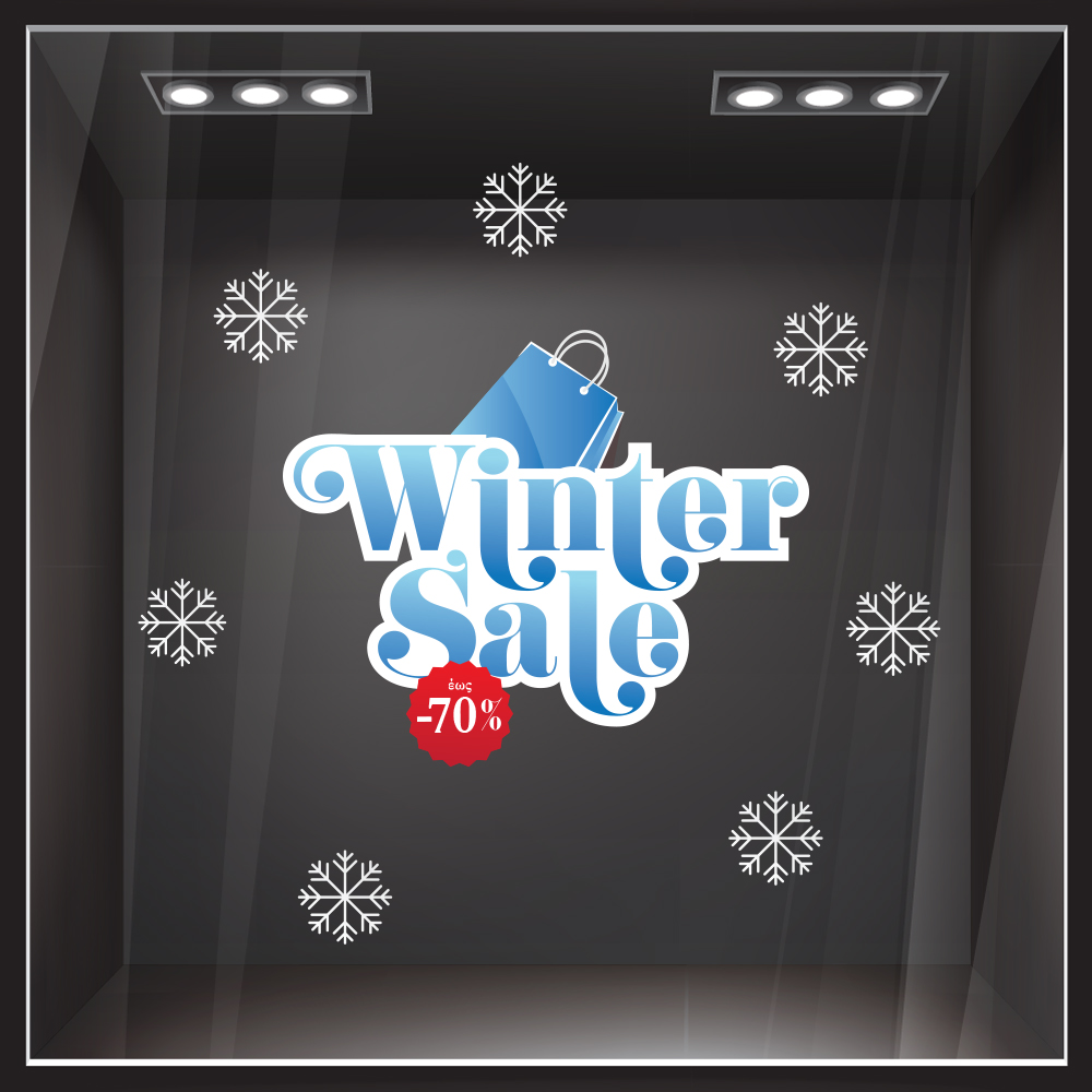 Αυτοκoλλητο Εκπτωσεων WINTER SALE SHOPPING