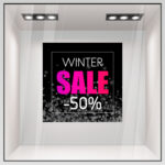 Αυτοκoλλητο Εκπτωσεων WINTER SALE SNOW BACKGROUND