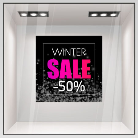 Αυτοκoλλητο Εκπτωσεων WINTER SALE SNOW BACKGROUND - Αυτοκόλλητα εκπτώσεων