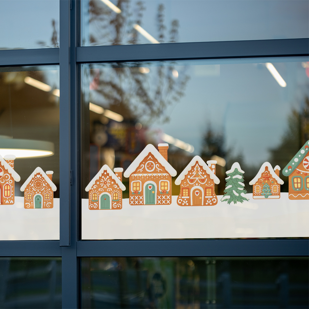 Χριστουγεννιάτικο αυτοκόλλητο GINGERBREAD HOUSES