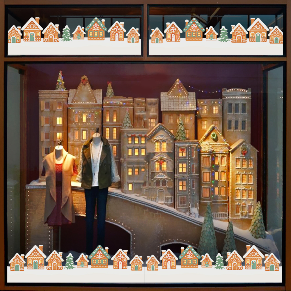 Χριστουγεννιάτικο αυτοκόλλητο GINGERBREAD HOUSES