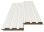 Διακοσμητικό MDF panel τοίχου με 3D πηχακια WHITE 502040 BEAT ST πλατος 11.9cm x υψος 2.75m
