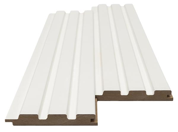 Διακοσμητικό MDF panel τοίχου με 3D πηχακια WHITE 502040 BEAT ST πλατος 11.9cm x υψος 2.75m