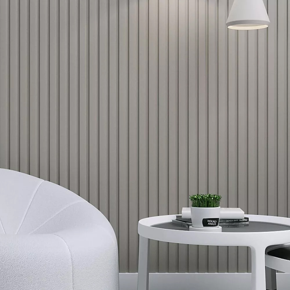 Διακοσμητικό MDF panel τοίχου με 3D πηχακια SAND GREY 506090 BEAT DL πλατος 11.9cm x υψος 2.75m