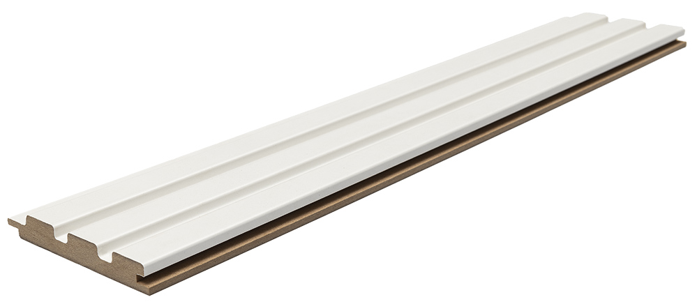 Διακοσμητικό MDF panel τοίχου με 3D πηχακια WHITE 502040 BEAT ST πλατος 11.9cm x υψος 2.75m