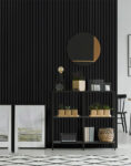 Διακοσμητικό MDF panel τοίχου με 3D πηχακια BLACK 505090 BEAT ST πλατος 11.9cm x υψος 2.75m