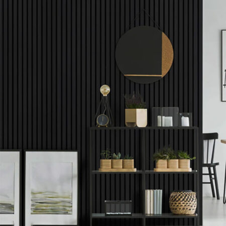 Διακοσμητικό MDF panel τοίχου με 3D πηχακια BLACK 505090 BEAT ST πλατος 11.9cm x υψος 2.75m - Πανελ τοίχου με 3D πηχάκια
