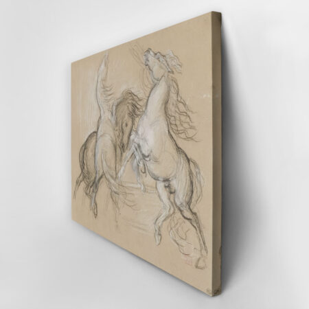 Πινακας σε καμβά DELACROIX - TROIS CHEVAUX CABRES ET AGITES - Eugene Delacroix Sticky 3