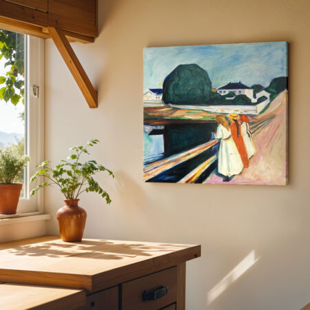 Πίνακας σε καμβά EDVARD MUNCH - THE GIRLS ON THE BRIDGE - Edvard Munch