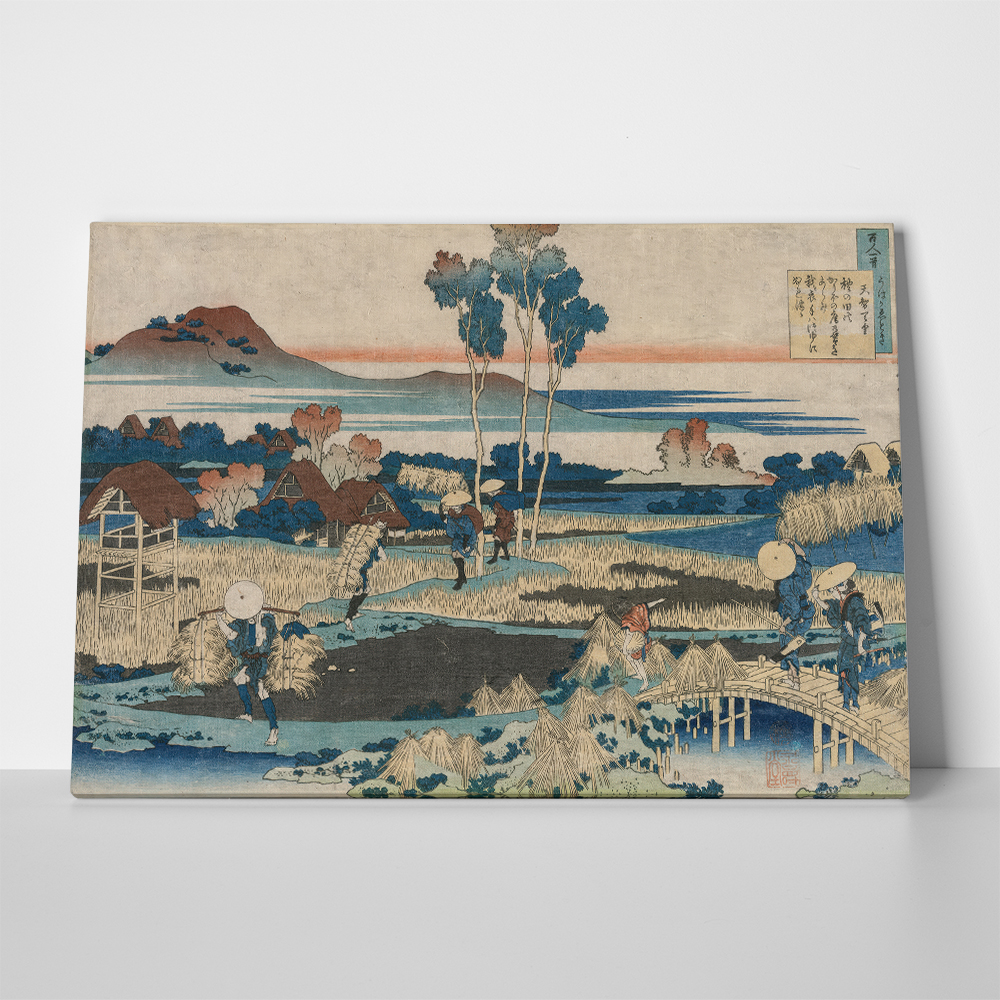Πινακας σε καμβά HOKUSAI - JAPAN RICE FIELDS AND WORKERS