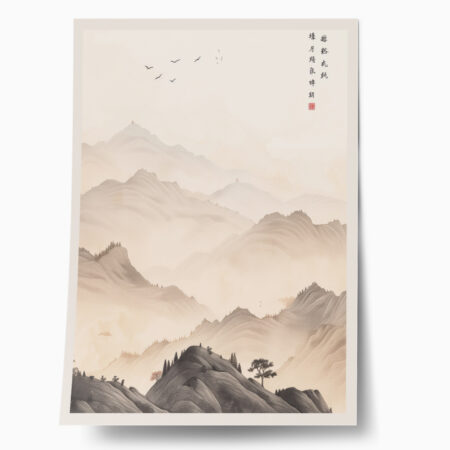 Πόστερ JAPANESE FOG MOUNTAINS - Τοπια - Φυση Sticky 1