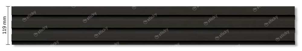 Διακοσμητικό MDF panel τοίχου με 3D πηχακια BLACK 505090 BEAT ST πλατος 11.9cm x υψος 2.75m