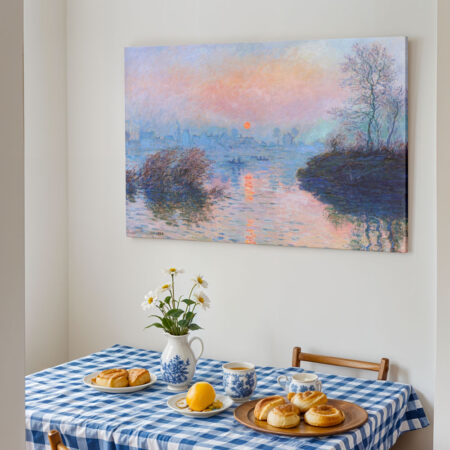 Πινακας σε καμβά MONET - SUNSET AT LAVACOURT, WINTER EFFECT - Monet Claude