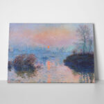 Πινακας σε καμβά MONET - SUNSET AT LAVACOURT, WINTER EFFECT