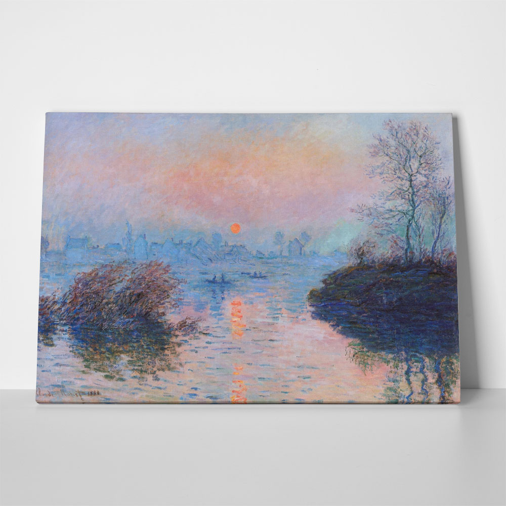 Πινακας σε καμβά MONET - SUNSET AT LAVACOURT, WINTER EFFECT