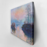 Πινακας σε καμβά MONET - SUNSET AT LAVACOURT, WINTER EFFECT