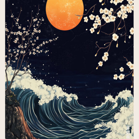 Πόστερ OCEAN AND FULL MOON - Τοπια - Φυση Sticky 2
