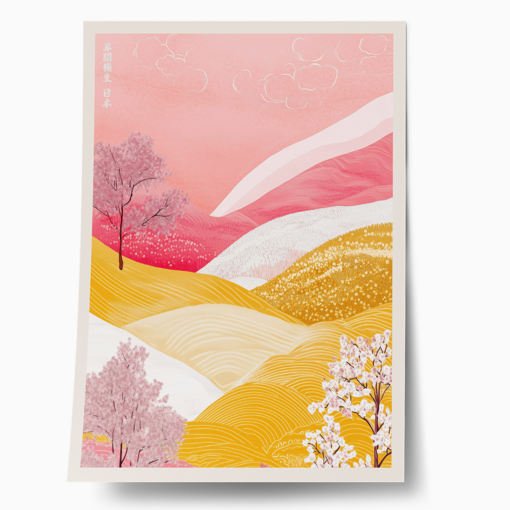Πόστερ PINK GRASSLANDS