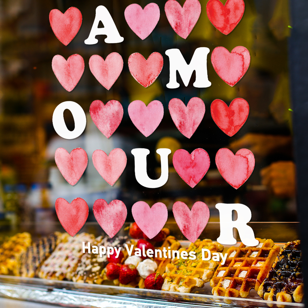 Αυτοκoλλητο Βιτρίνας VALENTINE AMOUR HEARTS