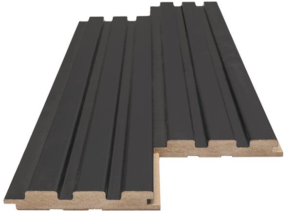 Διακοσμητικό MDF panel τοίχου με 3D πηχακια BLACK LEAD 507090 BEAT DL πλατος 11.9cm x υψος 2.75m