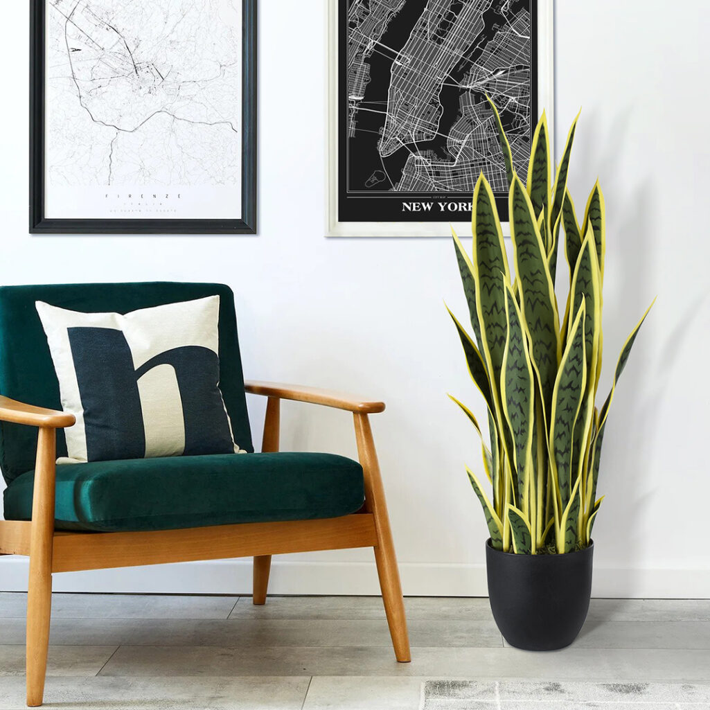 BLOODLEAF DRACAENA TRIFASCIATA 20061 Τεχνητό Διακοσμητικό Φυτό Αιματόφυλλη Σανσεβιέρια Υ90cm