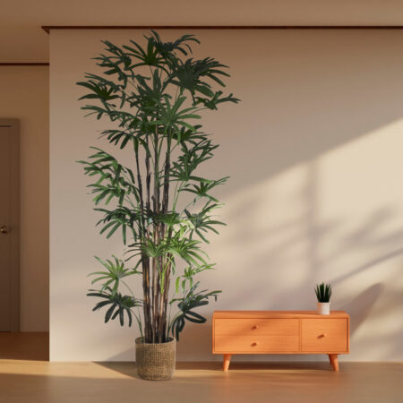 BROADLEAF LADY PALM TREE 20384 Τεχνητό Διακοσμητικό Φυτό Πλατύφυλλος Φοίνικας Μπαμπού Υ300cm - Τεχνητα Μπαμπου Sticky 5