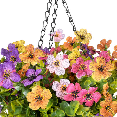 GERBERA HANGING PLANT 20635 Τεχνητό Κρεμαστό Διακοσμητικό Φυτό Ζέρμπερας Y55cm - Πρασινάδες - Κρεμαστά φυτά Sticky 3