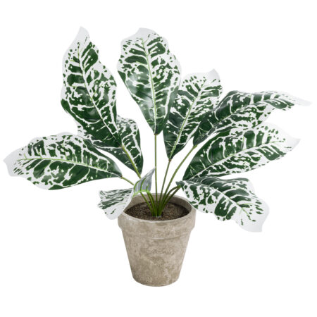 WHITE AGLAONEMA POTTED PLANT 20903 Διακοσμητικό Φυτό Λευκό Αγλαόνημα Φ40 x Υ33cm - Τροπικα και Ιδιαιτερα Τεχνητα φυτα