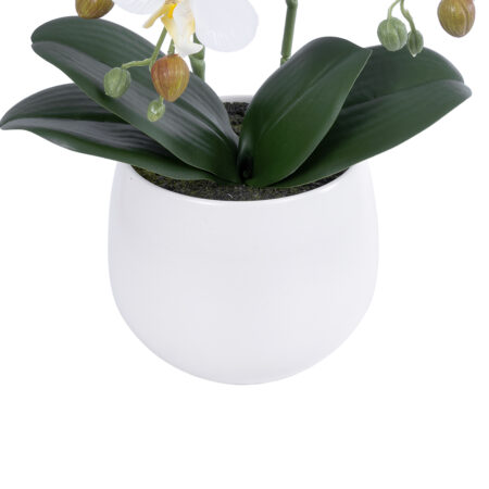 WHITE ORCHID 21117 Διακοσμητικό Φυτό Λευκή Ορχιδέα Υ45cm - Τεχνητες Ορχιδεες Sticky 2