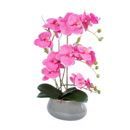 PINK ORCHID 21121 Διακοσμητικό Φυτό Έντονο Ροζ Ορχιδέα Υ43cm - Τεχνητες Ορχιδεες