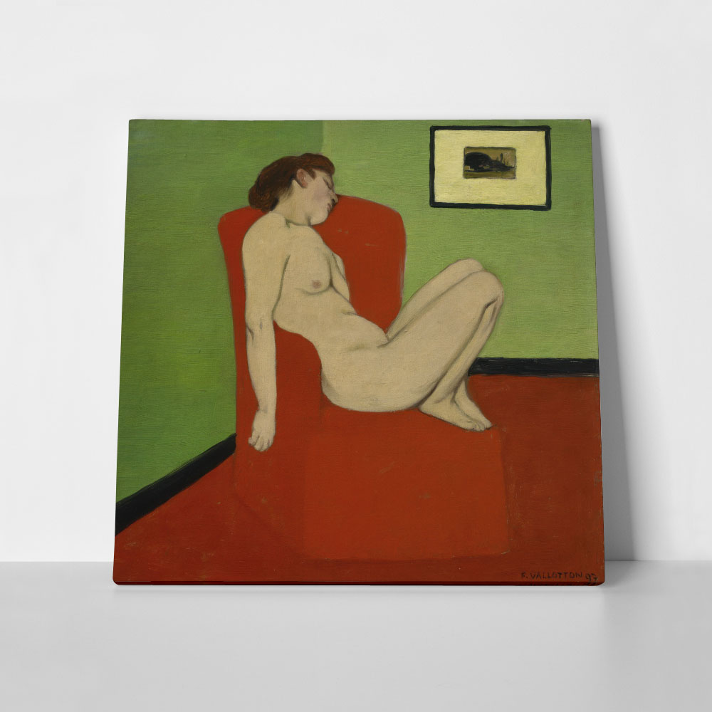 Πίνακας σε καμβά FELIX VALLOTTON - FEMME NUE ASSISE DANS UN FAUTEUIL