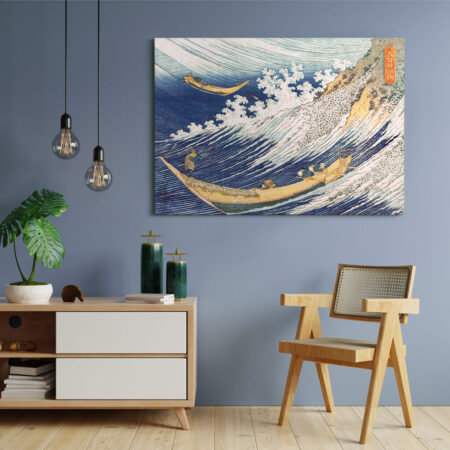 Πινακας σε καμβά HOKUSAI - A WILD SEA AT COSHI - Hokusai Katsushika