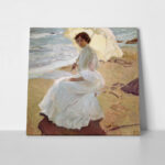 Πίνακας σε καμβά JOAQUIN SOROLLA - CLOTILDE ON THE BEACH