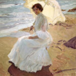Πίνακας σε καμβά JOAQUIN SOROLLA - CLOTILDE ON THE BEACH