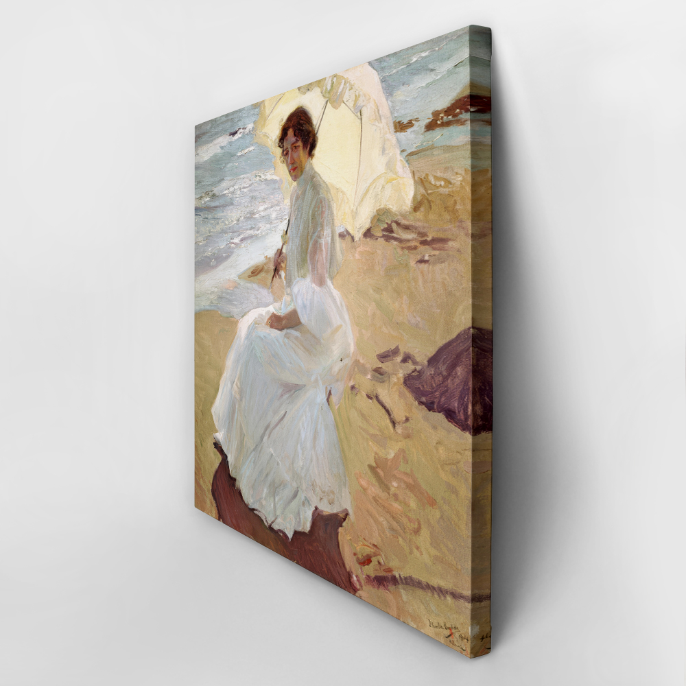 Πίνακας σε καμβά JOAQUIN SOROLLA - CLOTILDE ON THE BEACH